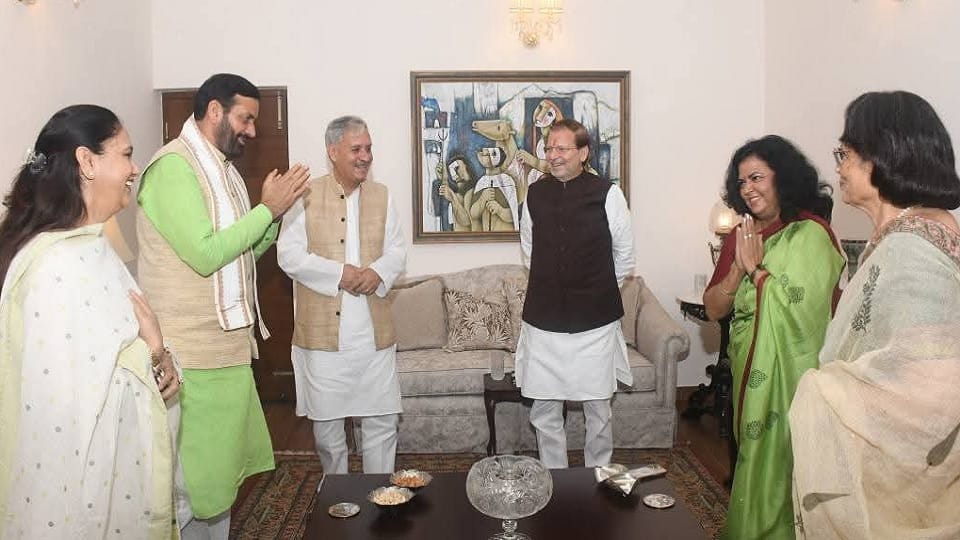 Dinner diplomacy CM Saini arrived for dinner on Rao invitation