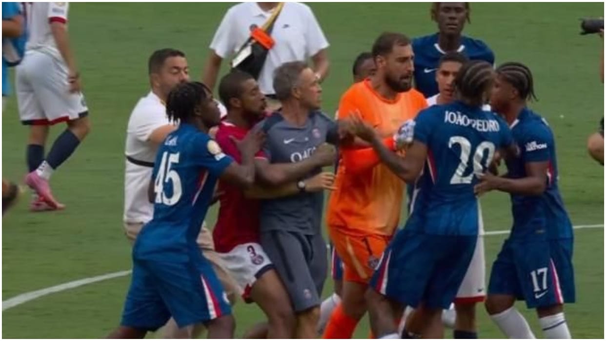 Scuffle breaks out at end of Club World Cup final as Luis Enrique, Donnarumma confront Joao Pedro