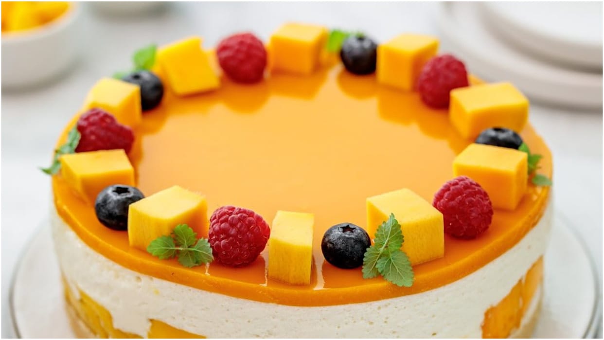 Mango Day 2025 Mango Cake with Wheat Flour simple and healthy recipe Gehu ke aate se mango cake kaise banaen