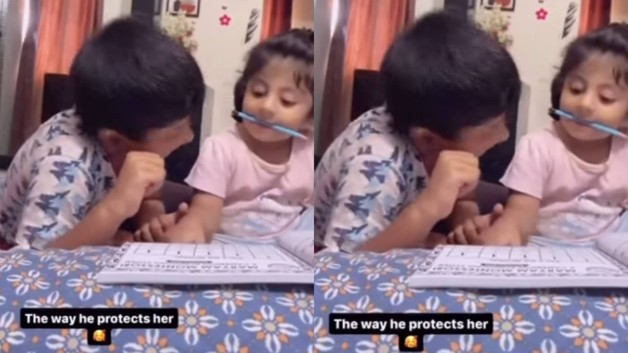 You must not have seen such love between brother sister mother scolded daughter while getting her homeworK