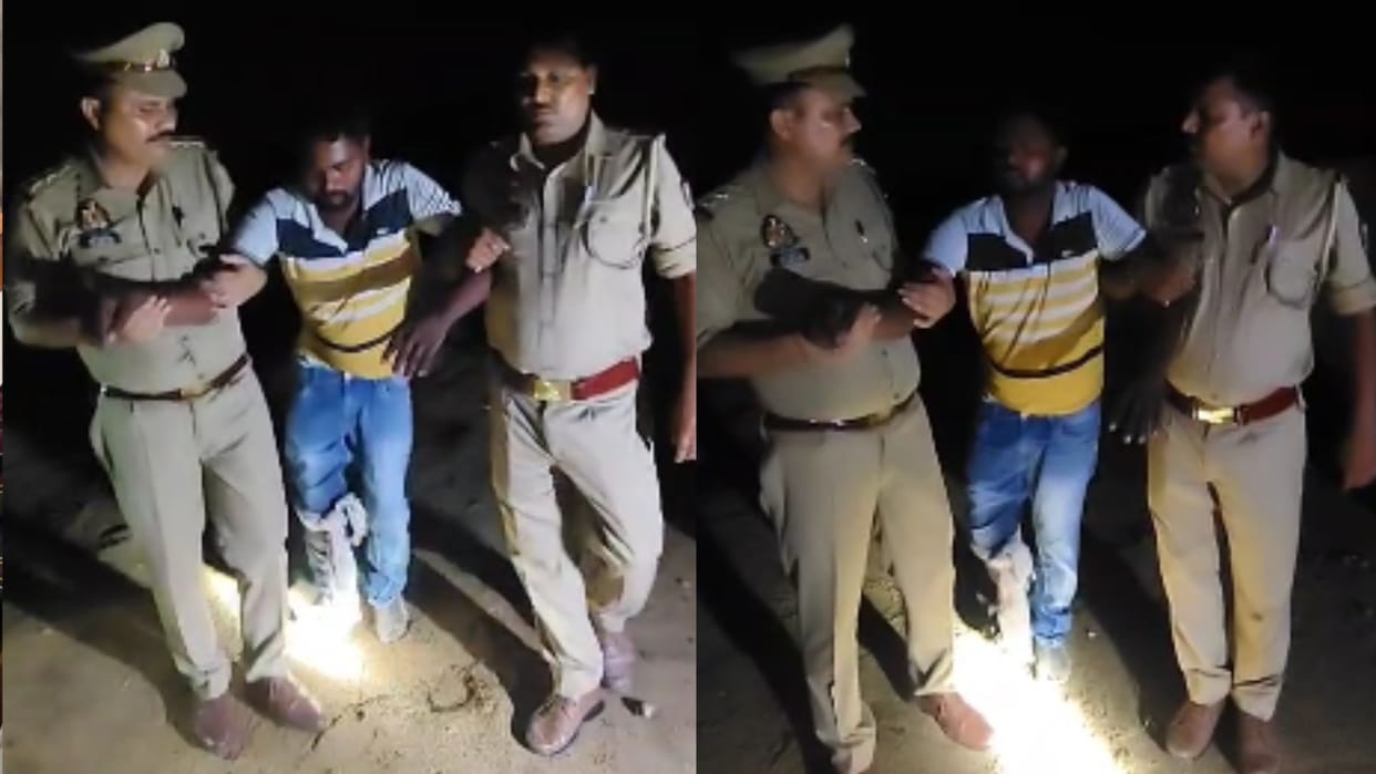 Varanasi police encounter Cow smuggler arrested shot in leg