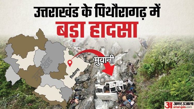 उत्तराखंड में बड़ा हादसा: पिथौरागढ़ में बोकटा जा रही मैक्स खाई में गिरी, दो सगी बहनों समेत आठ की मौत; छह घायल