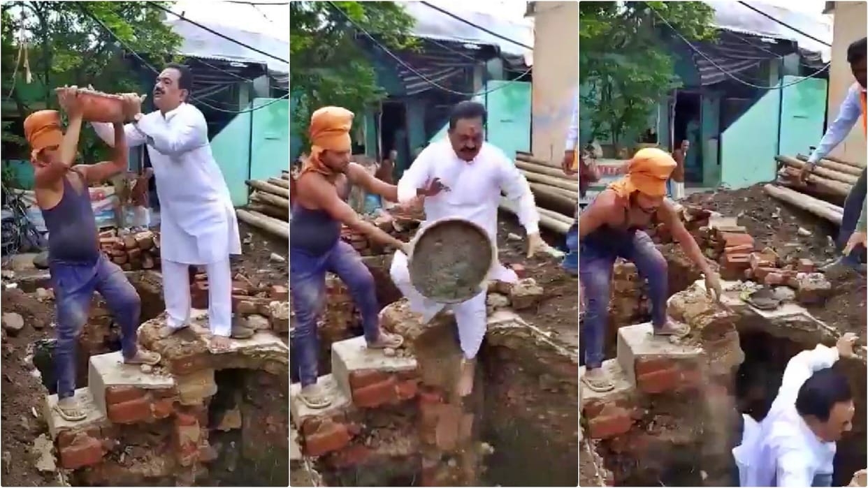 Seoni News: photo affair proved costly, doctor sahab carrying tray fell into 6 feet deep pit; video surfaced