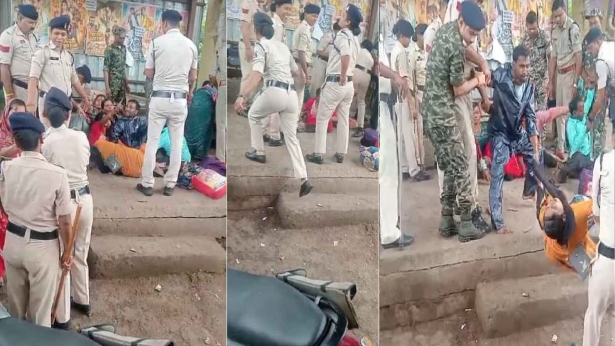 Merciless Raipur police: Police misbehavior with disabled people, see here Video viral