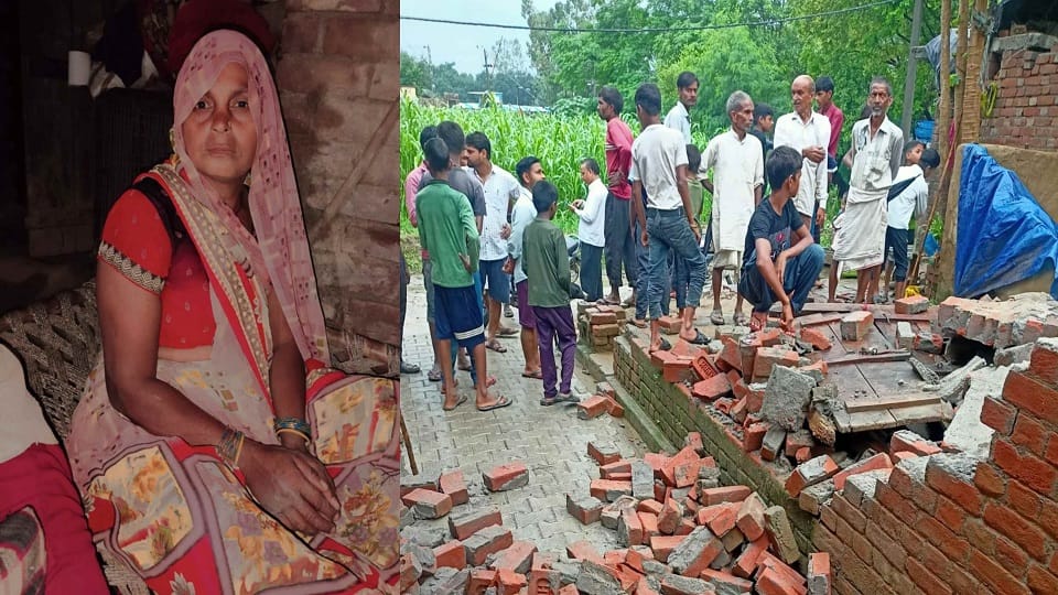 Mother and daughter were sleeping in the room roof collapsed woman died Mother  condition is critical