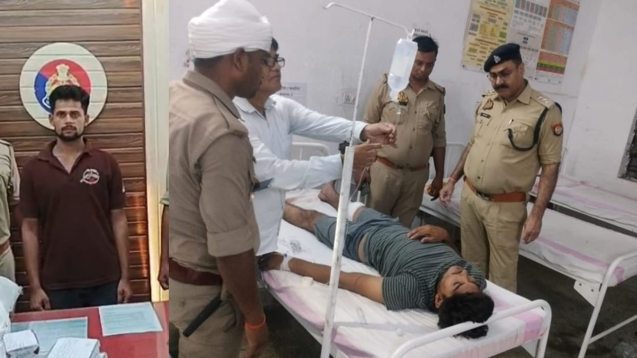 Ganja smugglers arrested in police encounter in azamgarh