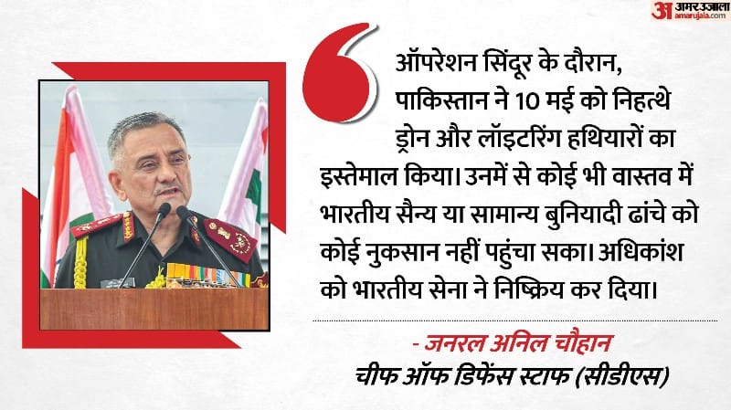 'There is no harm to India from Pakistani drones and ammunition', said CDS Anil Chauhan on Operation Sindoor