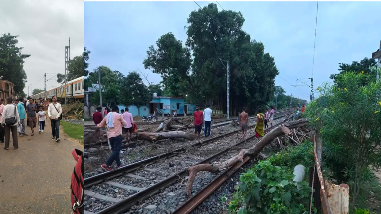 A tree fell on the railway track of Bhatni and Salempur station of Deoria, OHE line broke