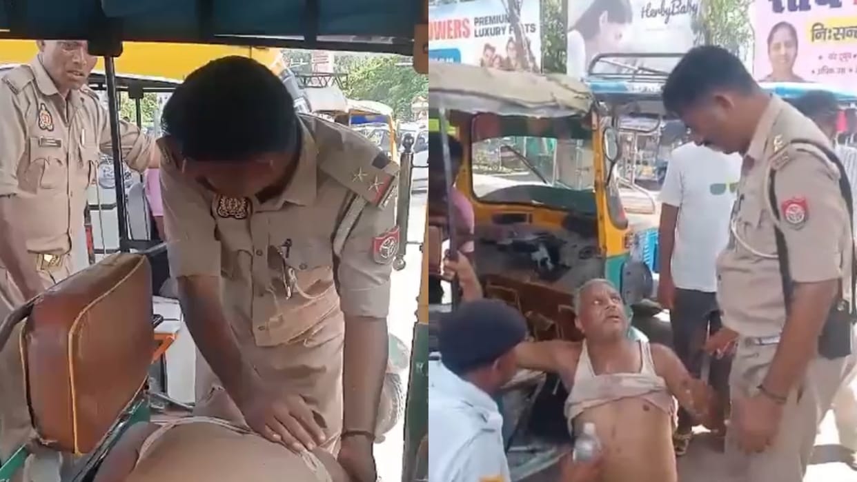 Auto driver got heart attack policemen saved his life by giving CPR in Bareilly
