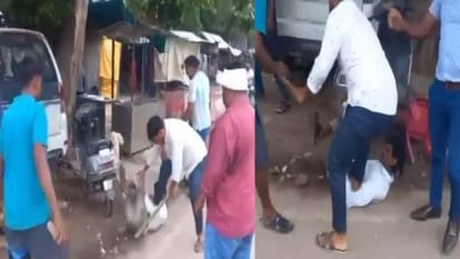 UP news BJP MLA uncle beaten up in agra Municipal workers beat him with sticks