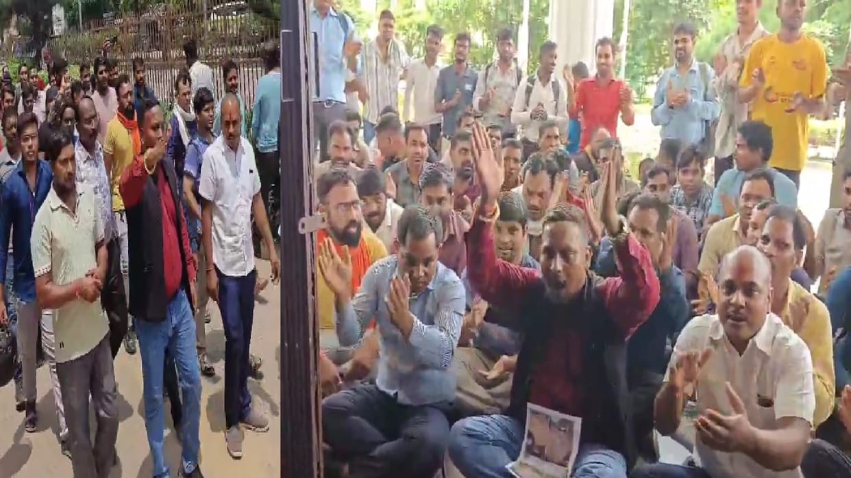 PMAY colony Kachana people protest against Raipur Municipal Corporation for Basic Amenities