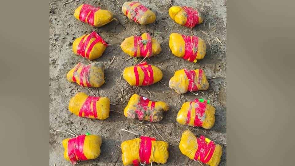 ड्रग्स के पैकेट बरामद।