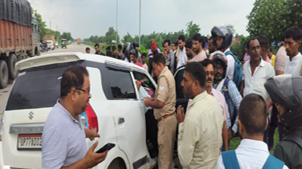 After colliding with a loader, the uncontrolled car collided with a truck, constable died