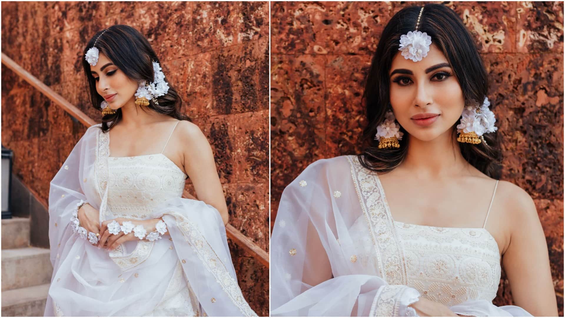 Smriti Irani Reel Life Bahu Mouni Roy Glamorous Photos