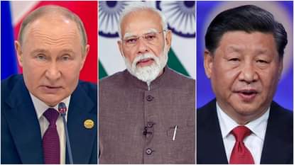 रूसी राष्ट्रपति व्लादिमीर पुतिन, चीन के राष्ट्रपति शी जिनपिंग, भारत के पीएम नरेंद्र मोदी।