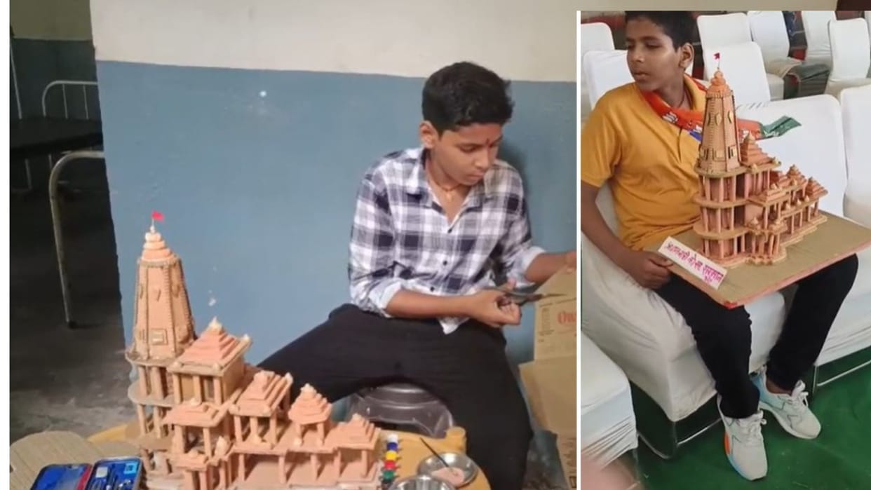 Bihar: Motihari student made a model of Ram temple, won hearts by presenting it to PM Modi