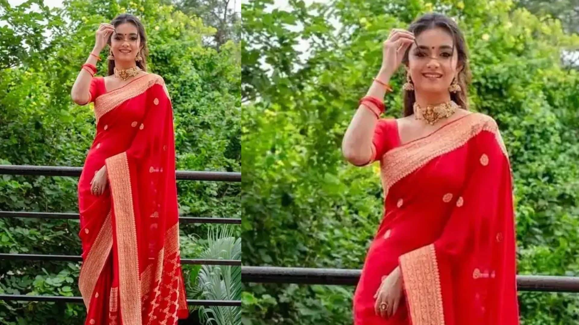 sawan 2025 trendy saree look inspired by Bollywood and TV actress