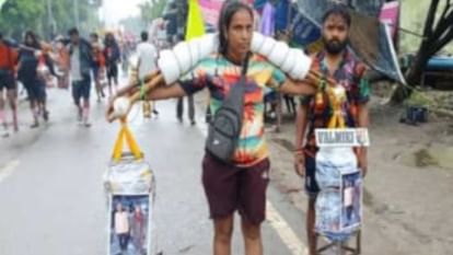 Shabnam from Ghaziabad brought Kanwar for her mother-in-law and father-in-law in Muzaffarnagar