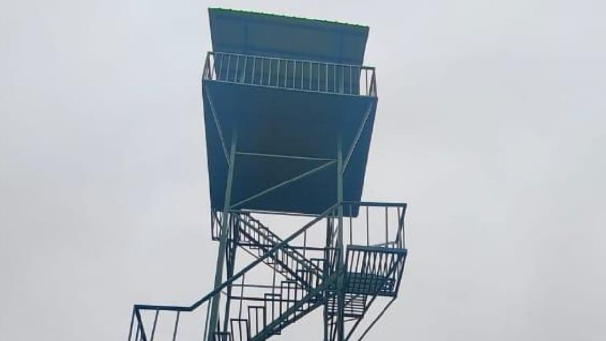Himachal Watch tower installed in Bahral on the state border to keep an eye on elephants