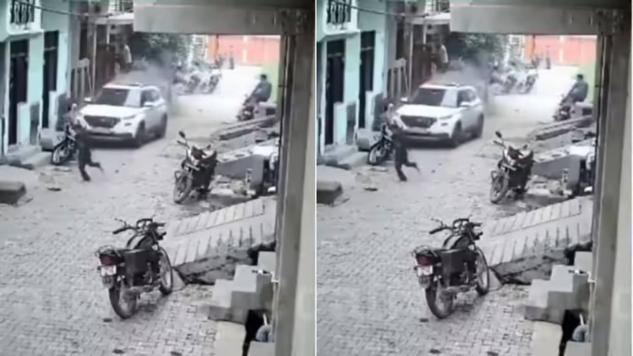 Bullying by Haryana kids they entered the street with SUV and then crushed all the bikes Video goes Viral