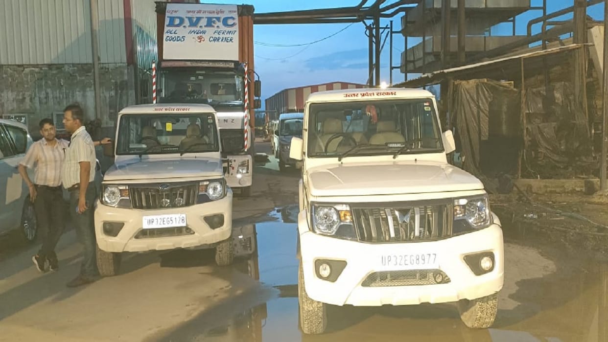 State Tax Department team raided the Panchajanya Plywood Factory in Bareilly