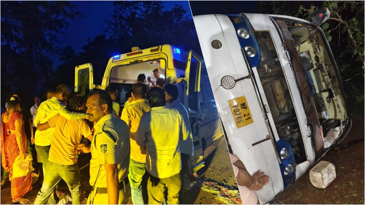 Madhya Pradesh Accident Updates Chhatarpur to Jabalpur passenger bus overturned casualties rescue hindi news