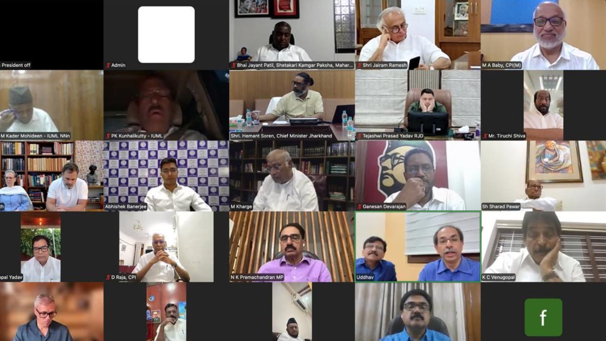 INDIA bloc parties hold online meeting ahead of Monsoon session