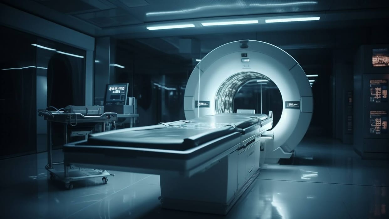 The MRI room was left open by mistake the elderly man was going wearing a chain Gets Injured