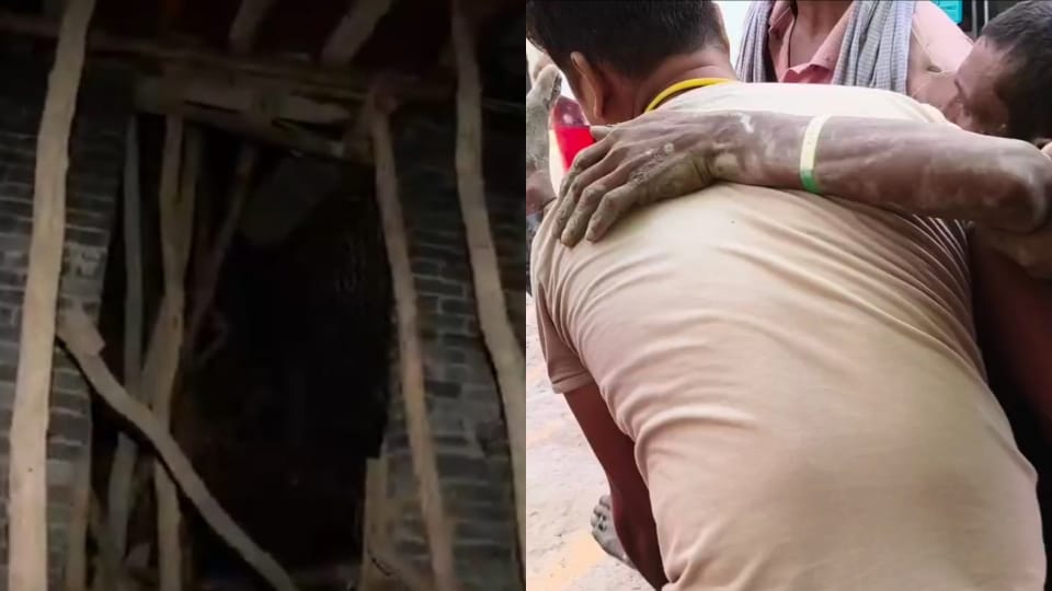 Shuttering of a building under construction collapsed in delhi four workers including landlord injured