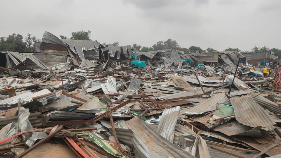 Chandigarh furniture market demolished see video