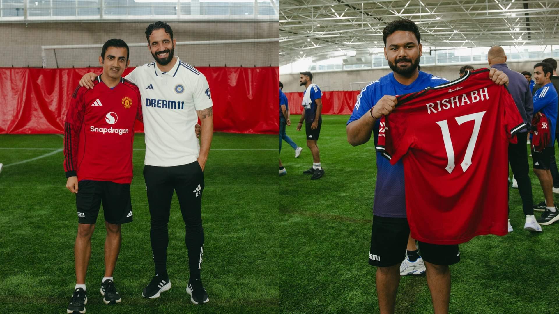 ind vs eng test 2025 Indian cricket team meets Manchester United footballers photos