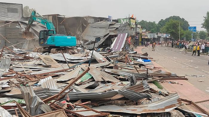 Bulldozers action on Chandigarh furniture market 116 shops demolished