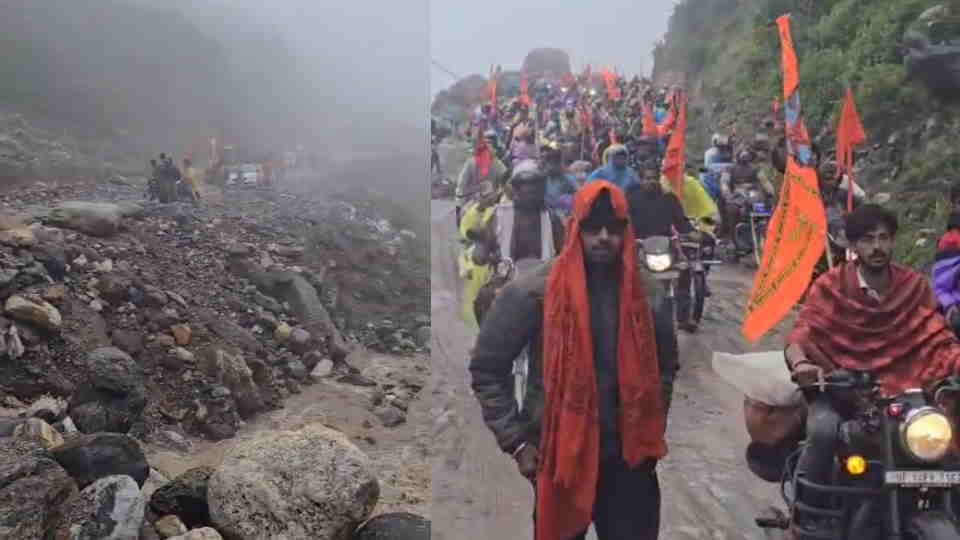 Badrinath Highway Kanchan Nala overflowed due to heavy rain Road closed 1500 passengers stranded