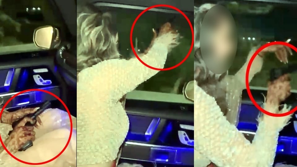 Woman fires in air from running car in Ludhiana see video