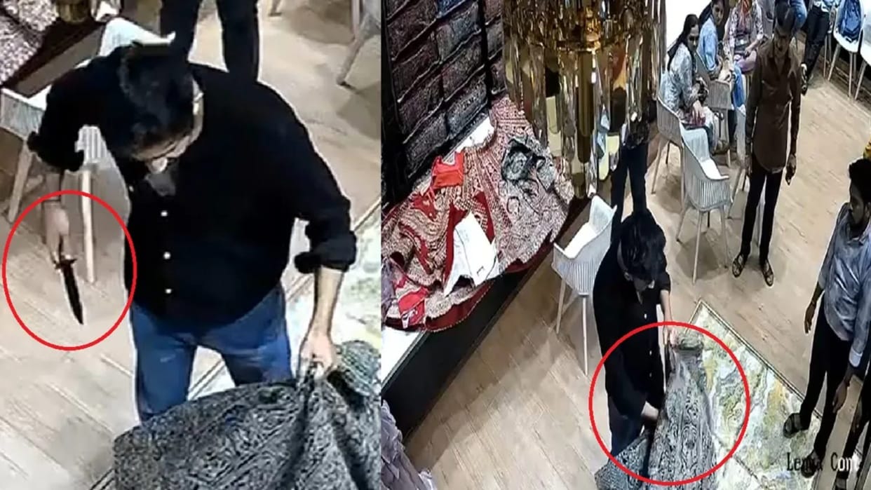 maharashtra Thane Man Tear Off Lehnga In Kalyan Showroom Watch Viral Video