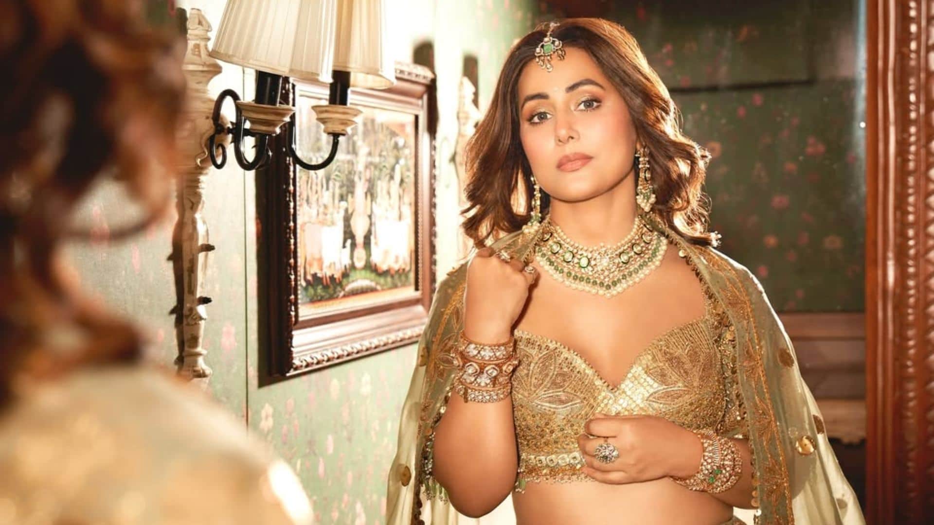 Hina Khan shares photos in lehenga give update about Pati Patni aur Panga