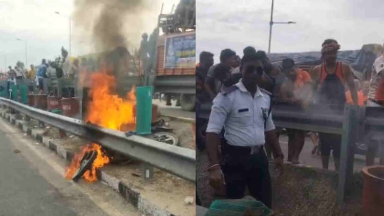 Haridwar News: गुरुकुल कांगड़ी फ्लाईओवर पर अचानक आग का गोला बनी मोटरसाइकिल, मची अफरा तफरी