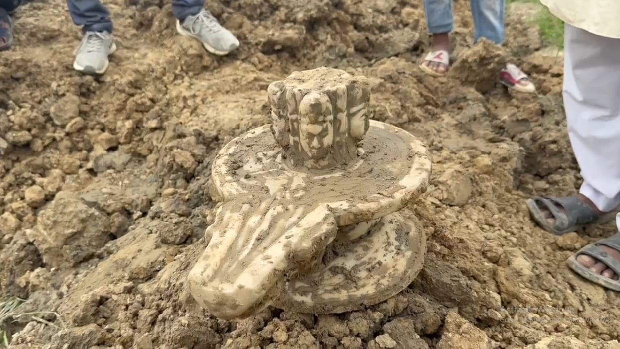 Amazing Chaturmukhi Shivlinga was found while digging pond in Badaun