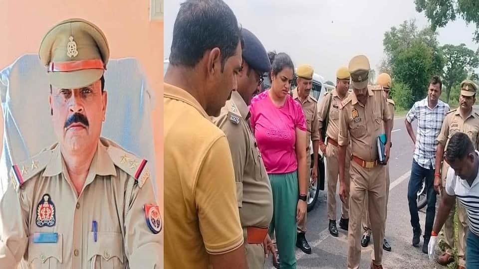 blooded body of sub inspector was found aside in highway in kasganj
