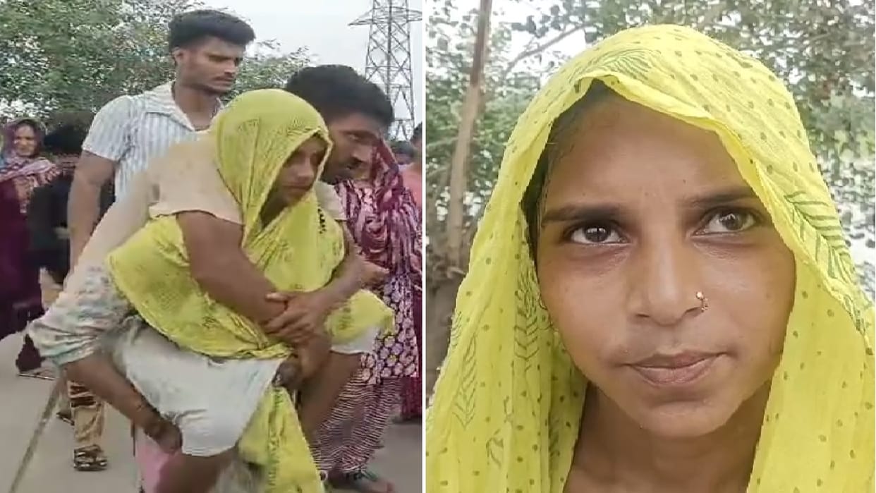 Asha brought Kanwar from Haridwar by carrying her husband on her back