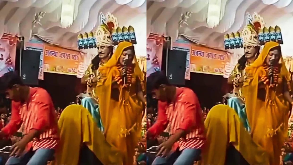 Raavan was seen kidnapping Sita and taking her away in a rickshaw everyone laughed Video goes Viral