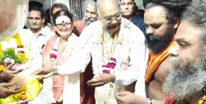 Kanpur Former President Ram Nath Kovind reached Anandeshwar temple performed worship and Rudrabhishek