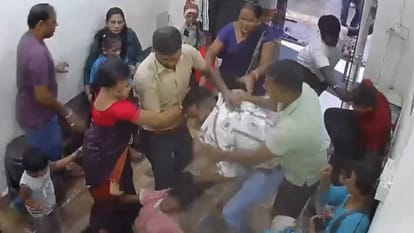 The patients family got angry upon hearing this and beat up the receptionist brutally Video goes Viral