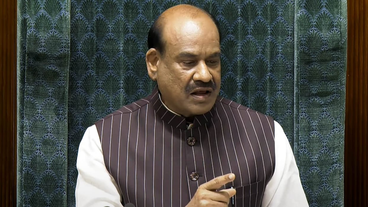 lok sabha speaker om birla target congress said slogan showing placards not their culture