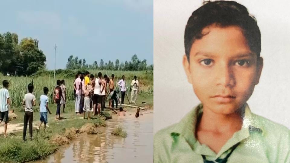 child died after drowning in deep pit filled with water created due to illegal mining in Sitapur