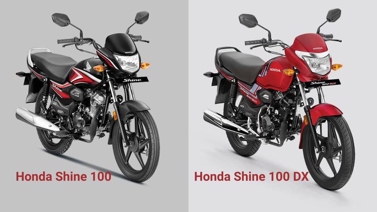 Honda shine 100 vs shine 100 dx comparison features updates details