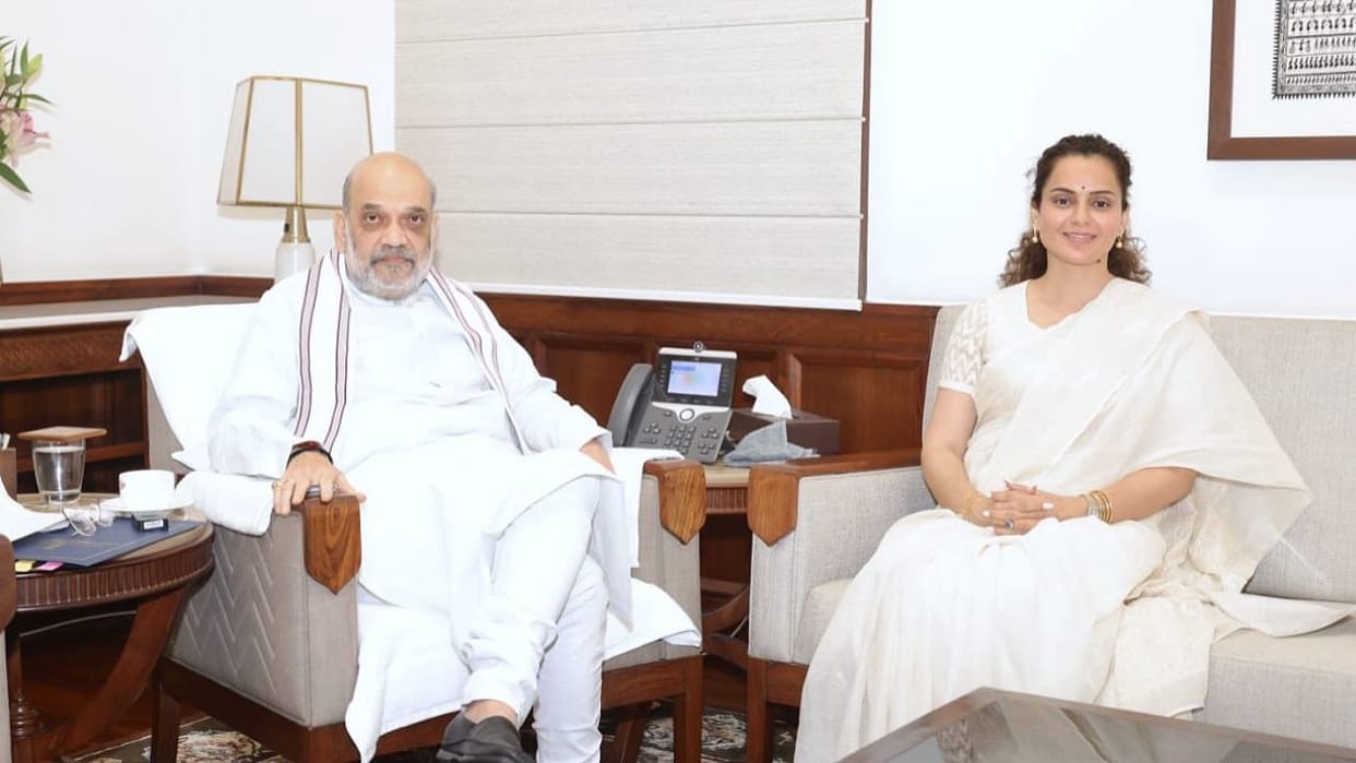 BJP MP Kangana Ranaut met the Union Minister Amit Shah discussed the disaster in Mandi