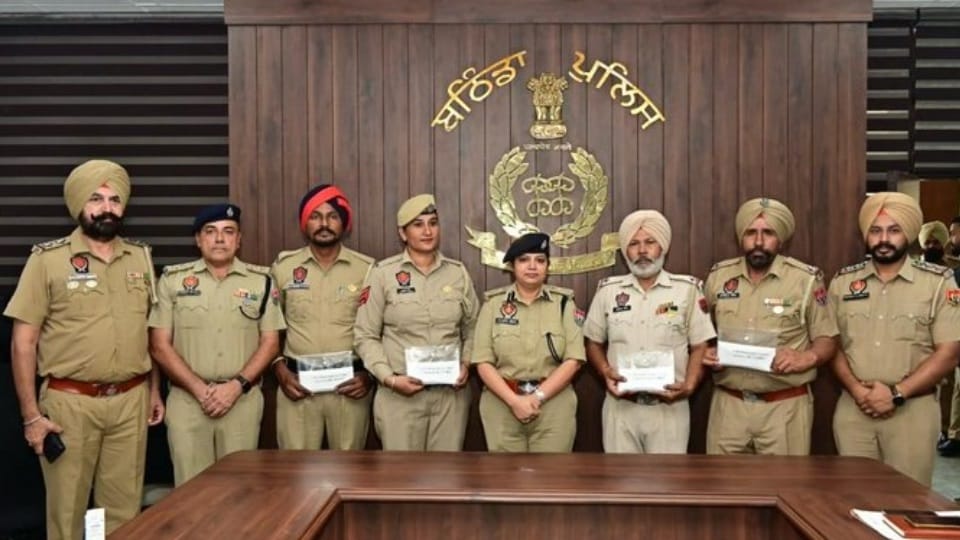 PCR team of Bathinda Police honoured with Director General Commendation Discs cash reward