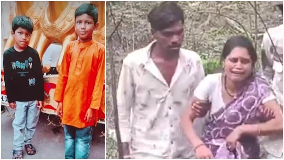 बच्चों के लिए रोती-बिलखती मां।