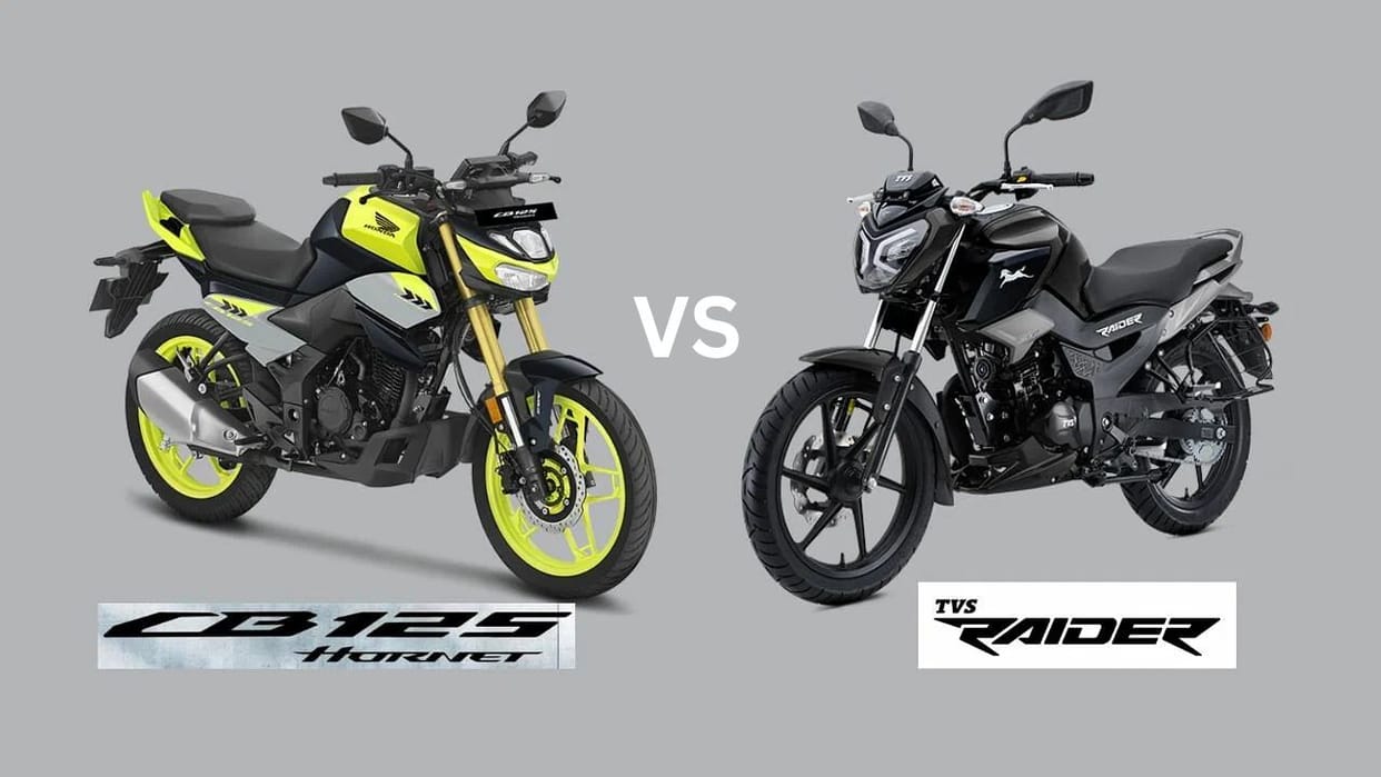Honda cb125 hornet vs tvs raider comparison features specs price rivals